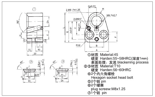 球锁紧固定块—轻载型